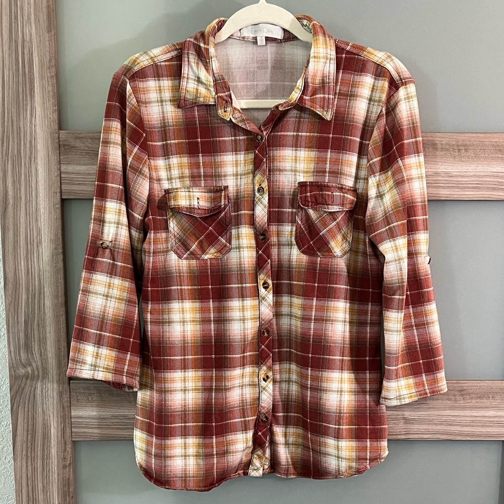 🔥 5 for $25 | Eden & Olivia | Soft Flannel Long Sleeve Women’s M